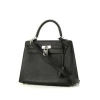 Сумка Hermes Kelly 25 см из черной кожи эпсома