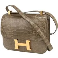 Сумка Hermès Constance из серой кожи аллигатора