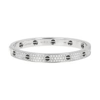 Браслет Cartier Love из белого золота, керамики и бриллиантов, размер 17