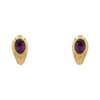 Пара серег Bulgari из желтого золота с аметистами
