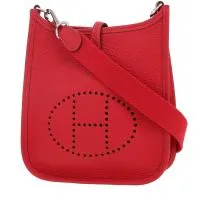 Мини-сумка через плечо Hermès Evelyne из красной кожи тогого