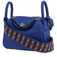 Мини-сумочка Hermès Lindy из кожи Sapphire Blue