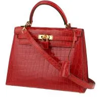 Сумка Hermès Kelly 25 см цвета сангвинического оранжевого крокодила niloticus