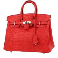 Сумка Hermès Birkin 25 см из красной кожи аллигатора Geranium