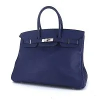 Сумка Hermès Birkin 35 см из синей кожи Evergrain
