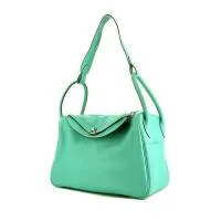 Сумка Hermes Lindy 34 см из кожи Swift бирюзового цвета