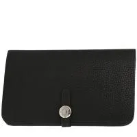 Кошелек Hermès Dogon - Pocket Hand из кожи тогого черного цвета