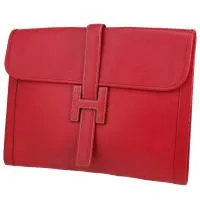 Клатч Hermès Jige из красной кожи Courchevel