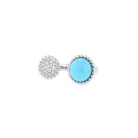 Кольцо Van Cleef & Arpels Perlée из белого золота с бриллиантами и бирюзой