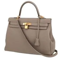 Сумка Hermès Kelly 35 см из кожи тогого серо-голубого цвета