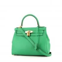 Сумка Hermès Kelly 28 см из зеленой кожи тогого