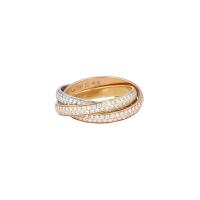 Кольцо Cartier Trinity, маленькая модель, 3 золота и бриллианты, размер 52