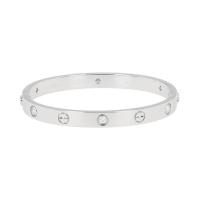 Браслет Cartier Love 6 из белого золота с бриллиантами, размер 17