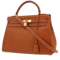 Сумка Hermès Kelly 32 см из кожи золотистого цвета Courchevel