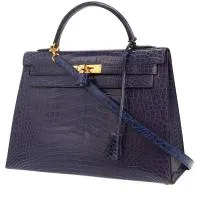 Сумка Hermès Kelly 32 см из кожи аллигатора Abysse Blue