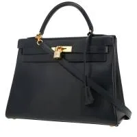 Сумка Hermès Kelly 32 см из темно-синей кожи