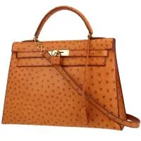 Сумка Hermès Kelly 32 см цвета страусиного золота