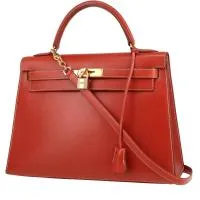 Сумка Hermès Kelly 32 см из коробчатой кожи кирпично-красного цвета