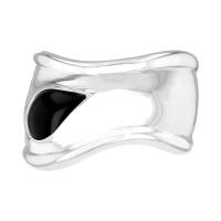 Браслет-манжета Tiffany & Co Bone средней модели из серебра и черного нефрита