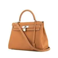 Сумка Hermes Kelly 32 см из кожи тогого золотого цвета