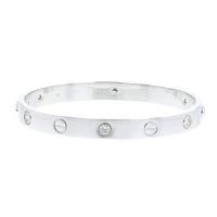 Браслет Cartier Love 6 из белого золота с бриллиантами, размер 16