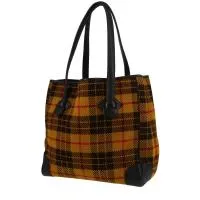 Сумка-шоппер Hermès Victoria из желтой, черной и красной шерсти и черной кожи.