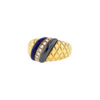 Кольцо Van Cleef & Arpels из желтого золота с лазуритом и гематитом