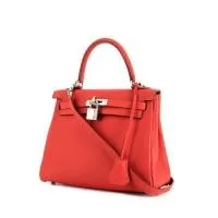 Сумка Hermès Kelly 25 см из красной кожи "Пион"