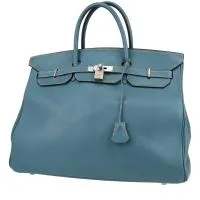 Сумка Hermès Birkin 40 см из джинсовой кожи Swift синего цвета