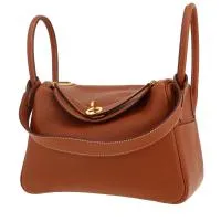 Сумочка Hermès Lindy из золотистой кожи тогого