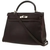 Сумка Hermès Kelly 32 см из коричневой кожи Gulliver