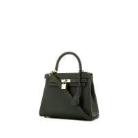 Сумка Hermès Kelly 25 см из темно-зеленой кожи тогого