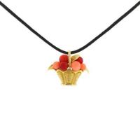 Подвеска 60s Van Cleef & Arpels из желтого золота, коралла и розового коралла