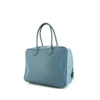 Большая модель сумочки Hermes Plume из джинсовой кожи эпсом синего цвета