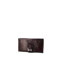 Кошелек Hermès Béarn из коричневого крокодила Niloticus