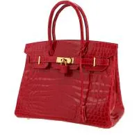 Сумка Hermès Birkin 30 см из ярко-красного цвета кожи крокодила Niloticus