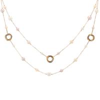 Длинное колье Cartier Trinity из трех видов золота и культивированного жемчуга