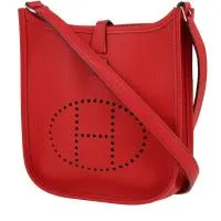Сумка через плечо Hermès Mini Evelyne из красной кожи эпсома