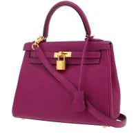 Сумка Hermes Kelly 25 см из кожи Swift Anemone фиолетового цвета