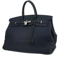 Сумка Hermès Birkin 40 см из синей кожи буйвола.