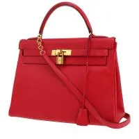 Сумка Hermes Kelly 32 см из красной кожи Courchevel