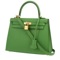 Сумка Hermès Kelly 25 см из кожи цвета эпсома Yuka Green
