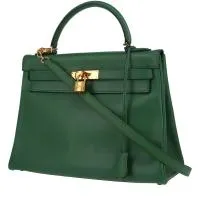 Сумка Hermès Kelly 32 см из кожи Courchevel бенгальского зеленого цвета