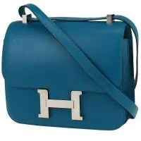 Сумка через плечо Hermès Constance из кожи Tadelakt Izmir Blue
