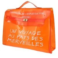 Пластиковая сумка Hermès Kelly из оранжевого винила