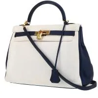 Сумка Hermès Kelly 32 см из бело-синей кожи тогого