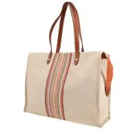 Сумка-шоппер Hermès из парусины бежевого цвета