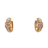 Пара серег Cartier из 3-х видов золота и бриллиантов