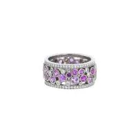 Кольцо Tiffany & Co Cobblestone из платины, бриллиантов и розовых сапфиров