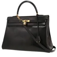 Сумка Hermès Kelly 35 см из черной коробчатой кожи